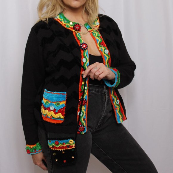 1990s embellished cardigan by The Collective Works of Berek 2 by Takako Saxon - Picture 3 of 11